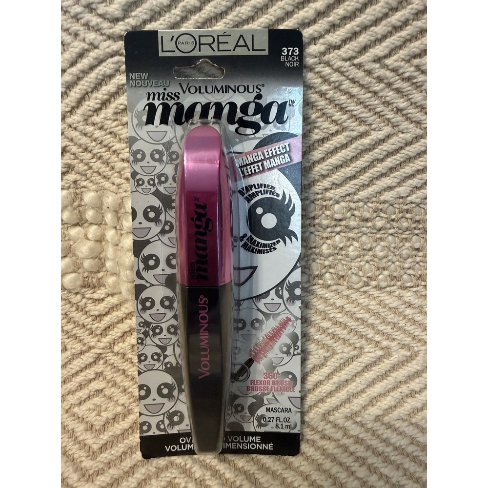 L'Oréal Paris Voluminous Miss Manga WASHABLE Mascara, #373 Black, 0.27 Oz (NEW)